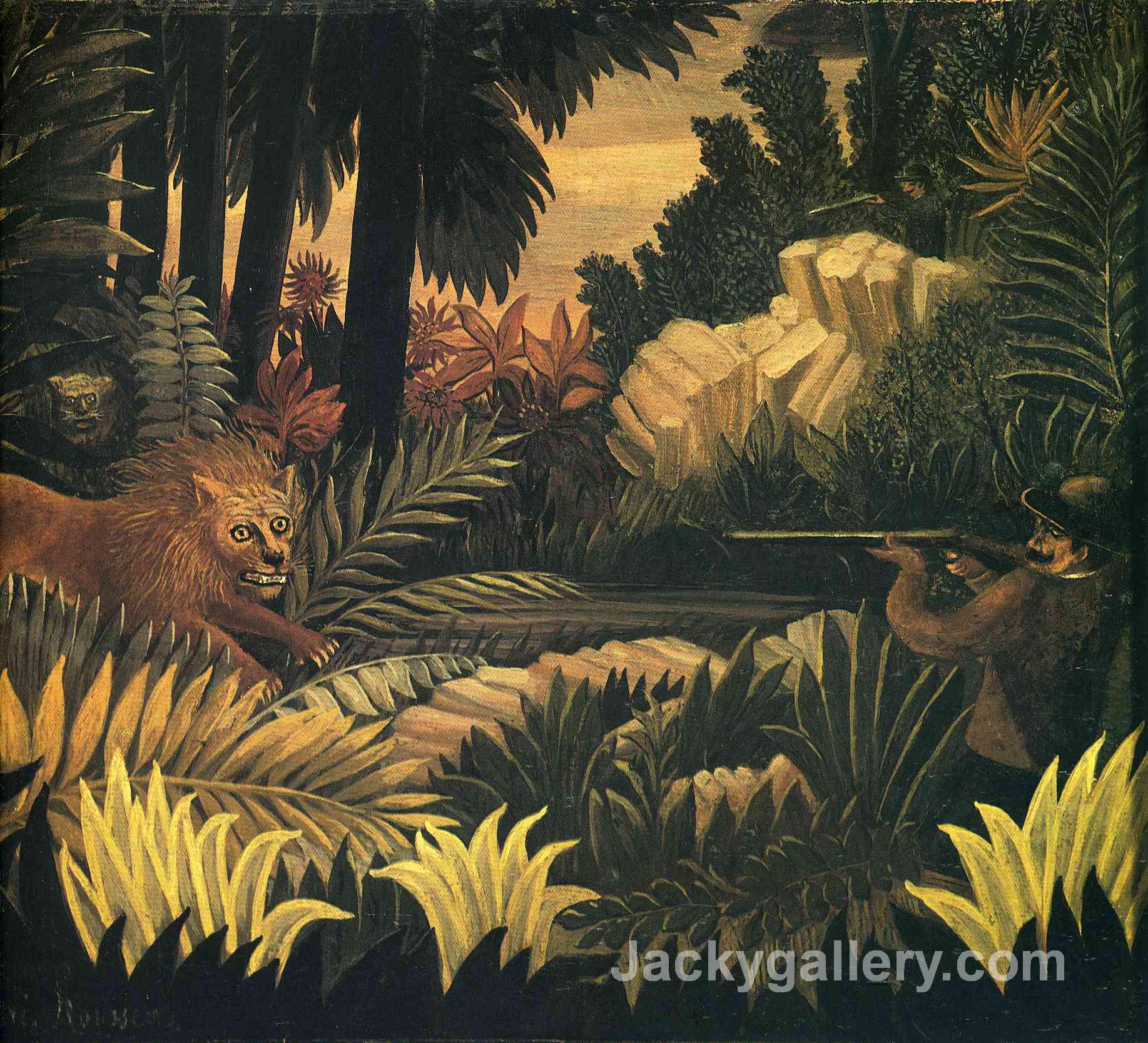 The Lion Hunter by Henri Rousseau paintings reproduction